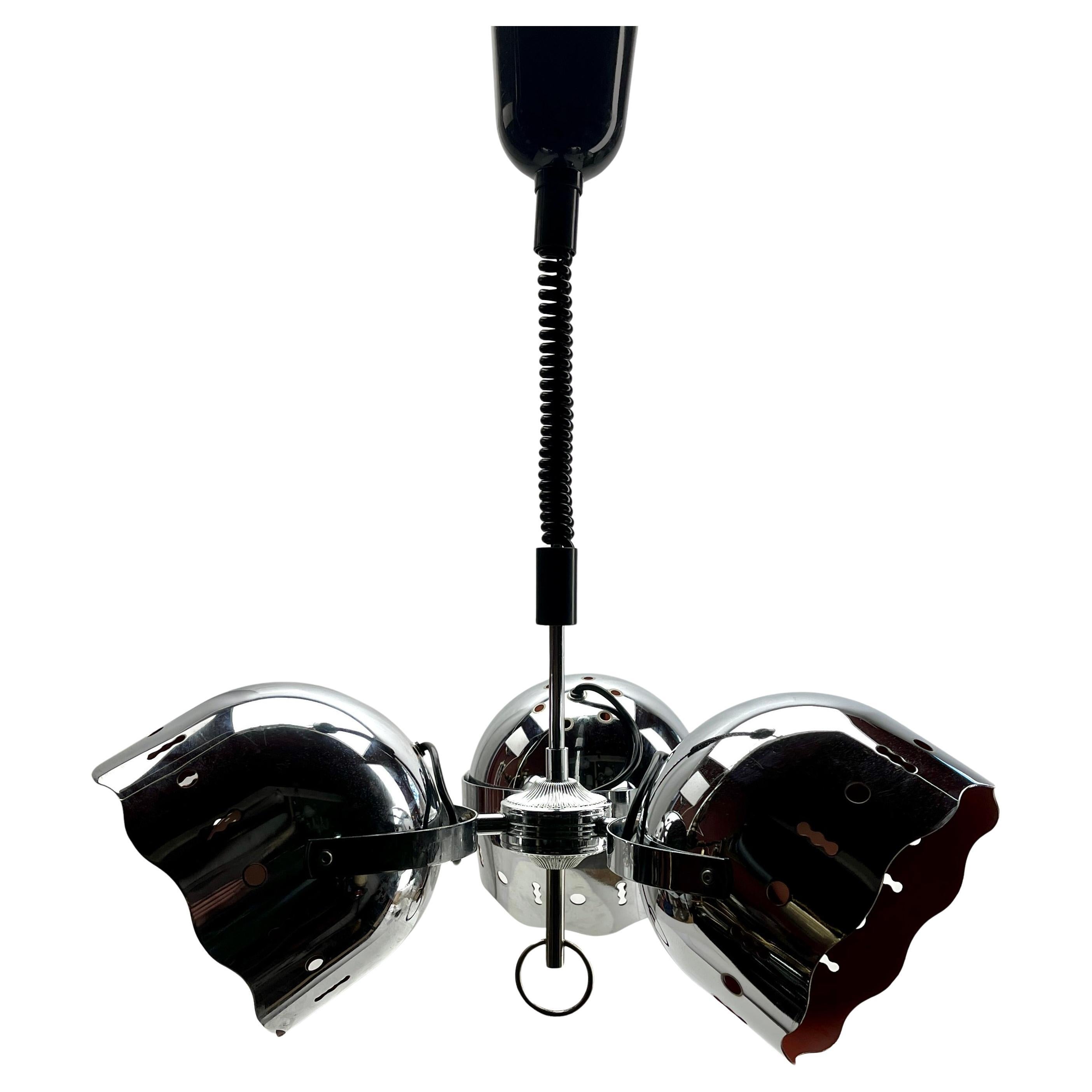 Lampada a sospensione con 3 luci a forma di bulbo oculare Goffredo Reggiani, 1960s in vendita 2