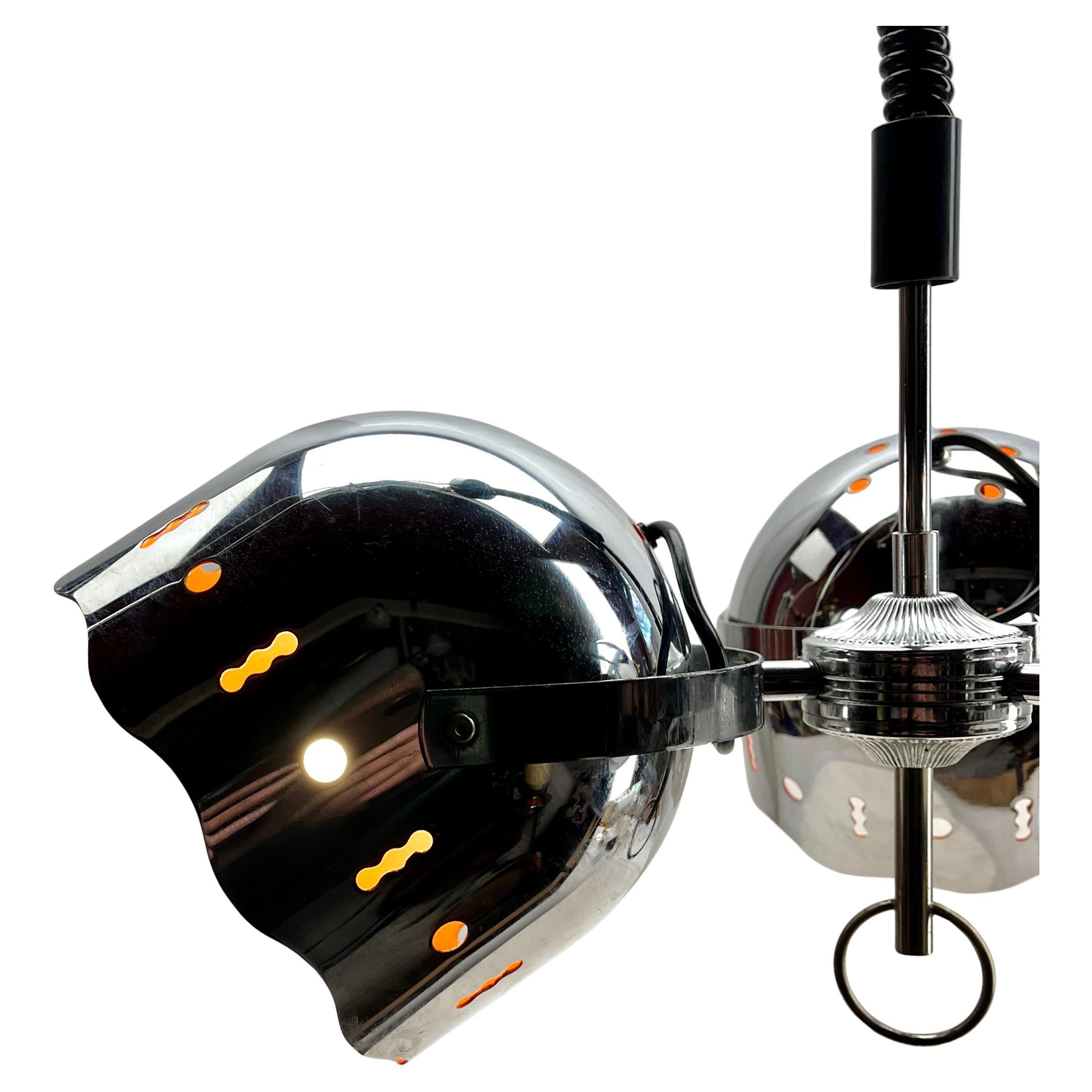 Lampada a sospensione con 3 luci a forma di bulbo oculare Goffredo Reggiani, 1960s in vendita 3