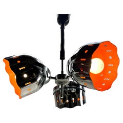 Pull Down Pendent Lamp with 3 Eyeball Lights Goffredo Reggiani, 1960s