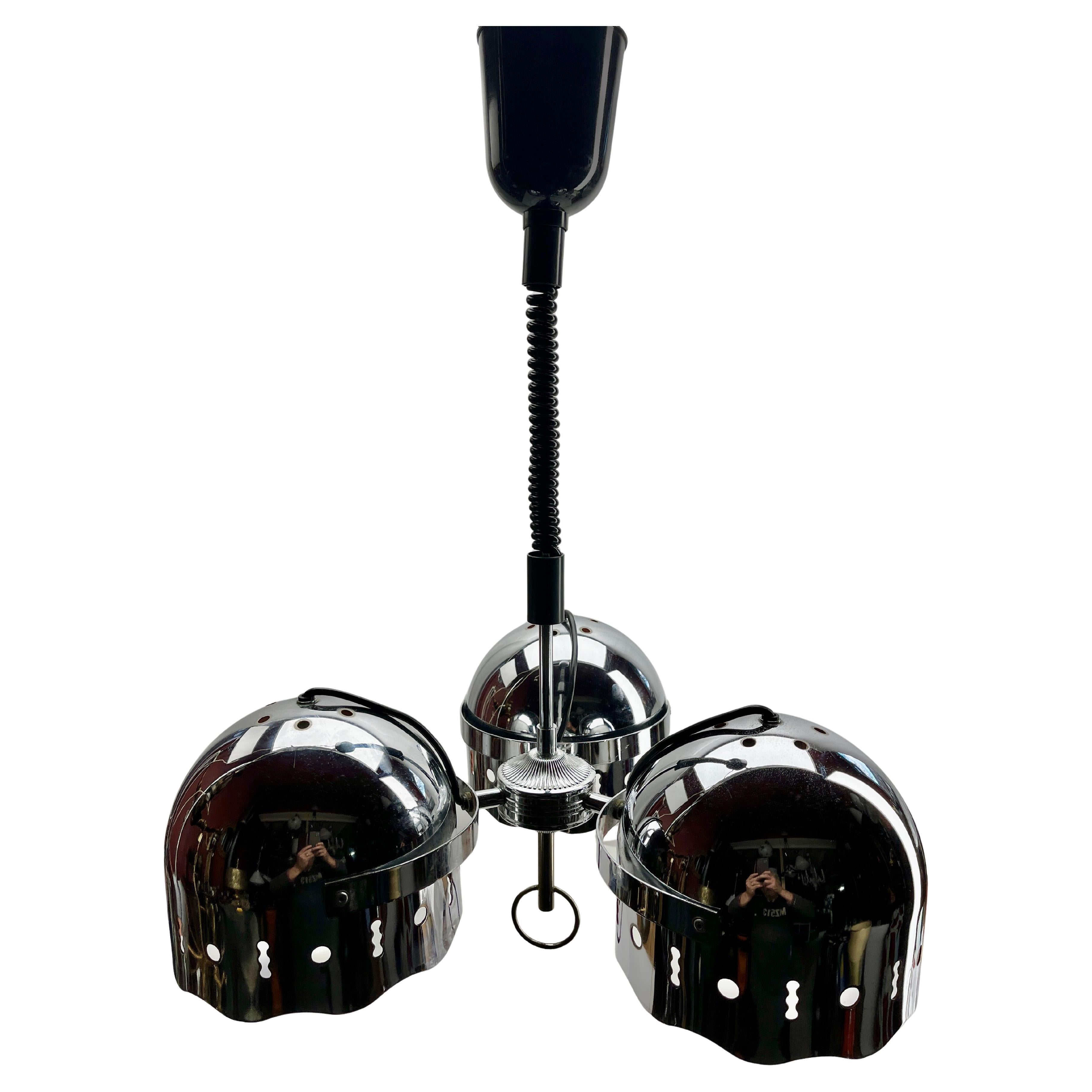 Italiano Lampada a sospensione con 3 luci a forma di bulbo oculare Goffredo Reggiani, 1960s in vendita