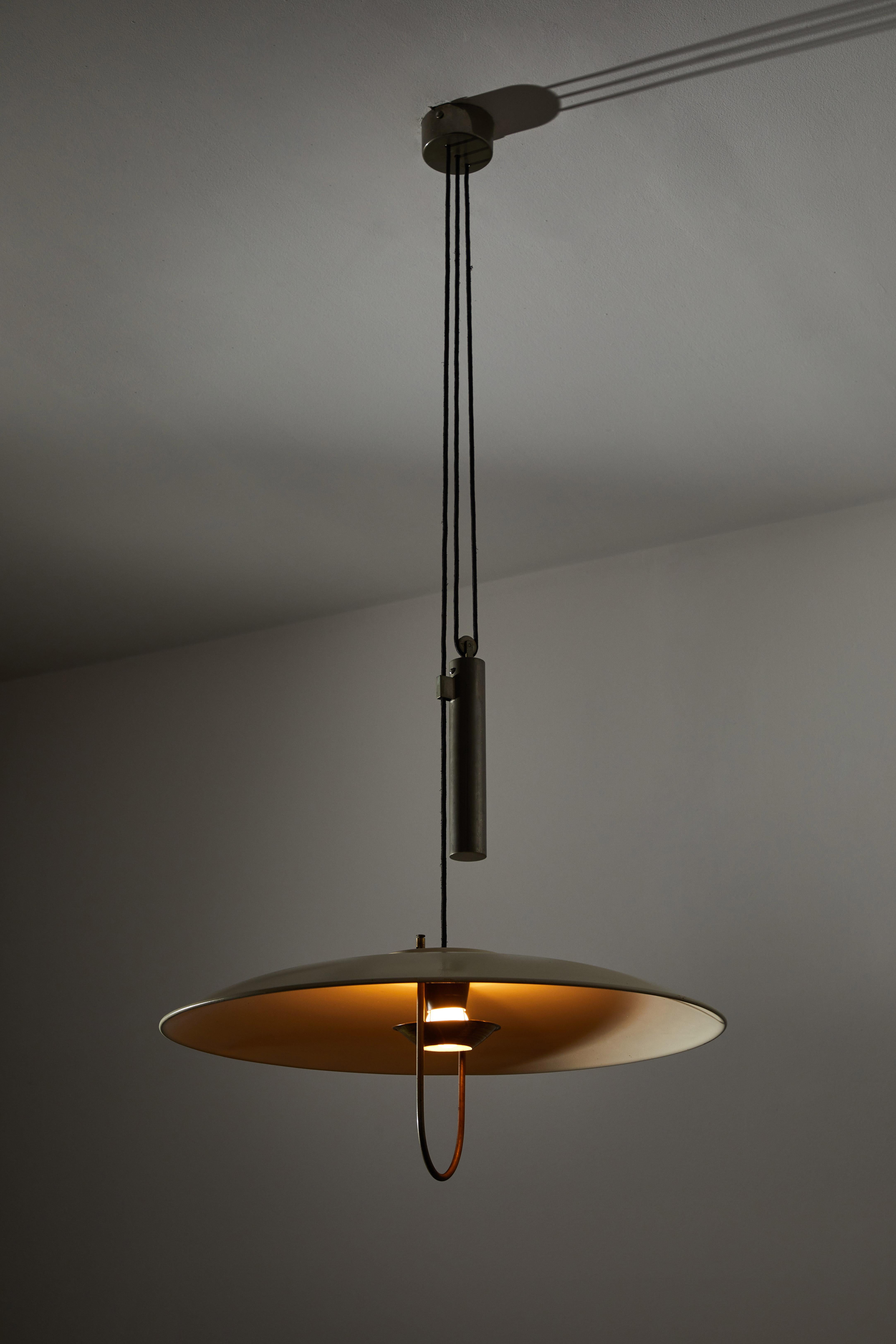 Pulley Pendant Attributed to Stilnovo, 1950 In Good Condition In Los Angeles, CA