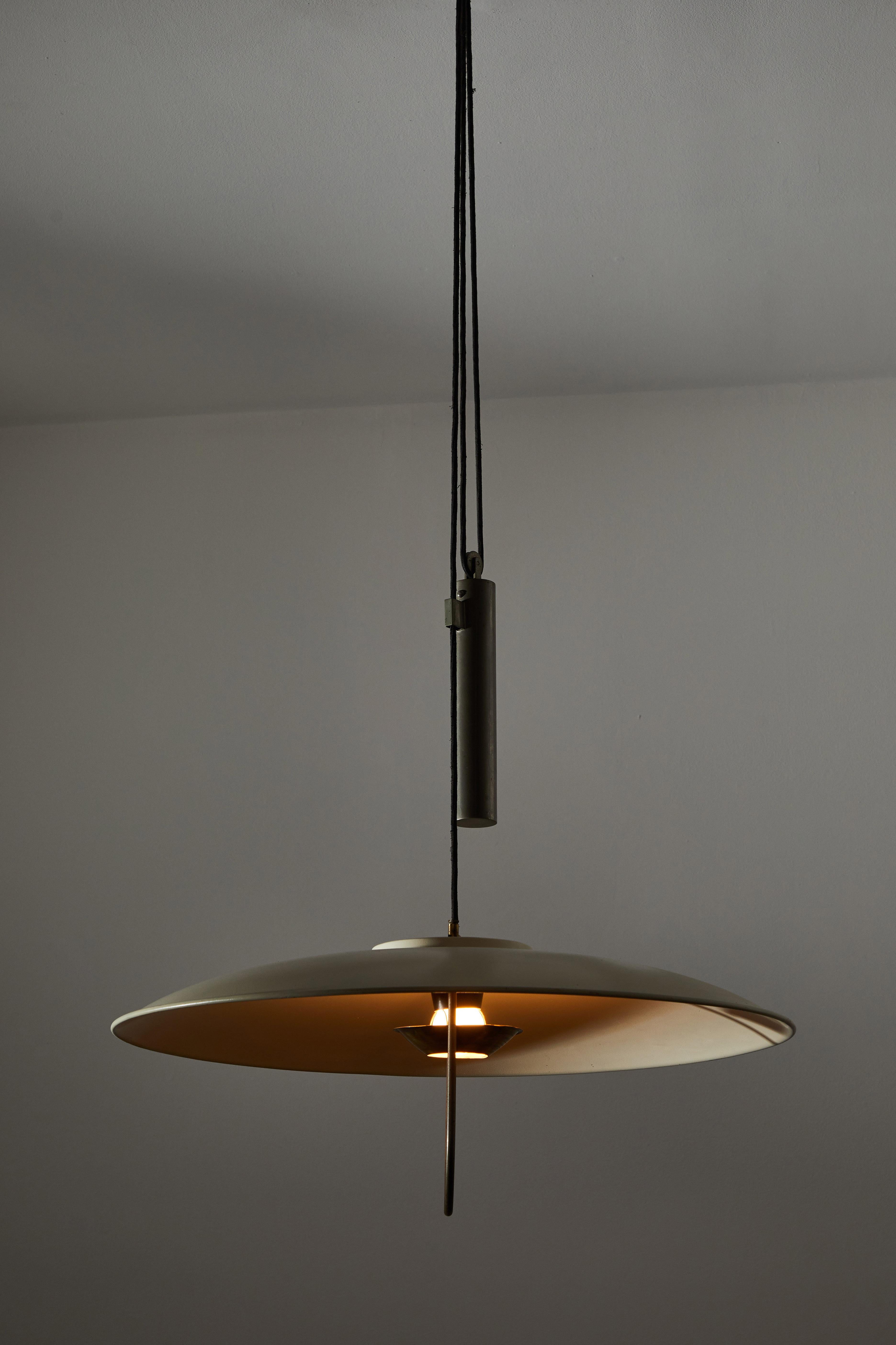 Metal Pulley Pendant Attributed to Stilnovo, 1950