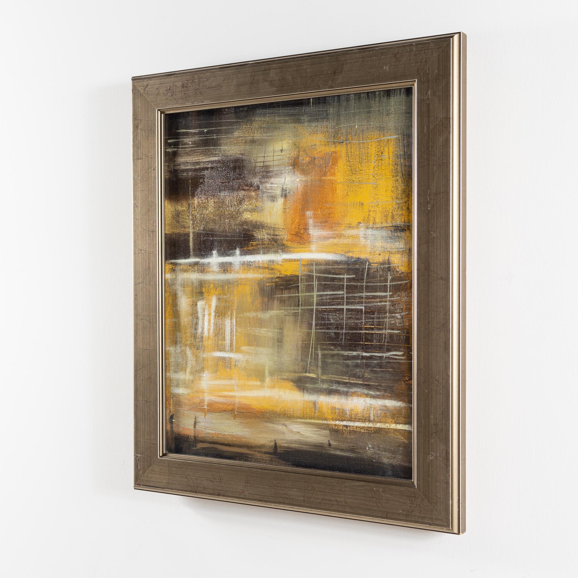 Modern Pulliam Abstract Framed Oil On Canvas For Sale
