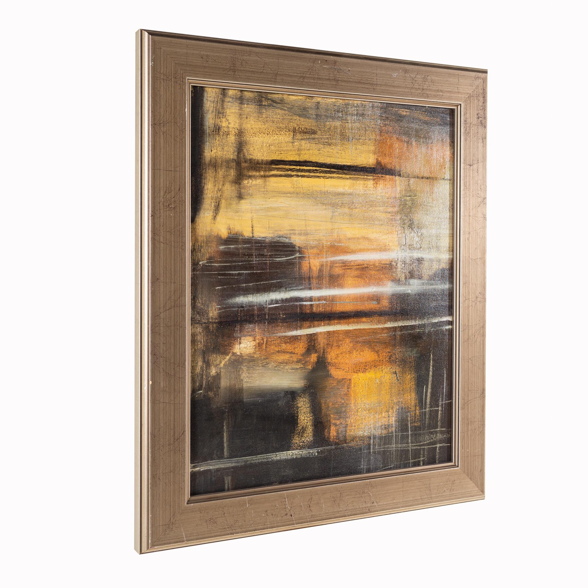American Pulliam Abstract Framed Oil Painting on Canvas For Sale