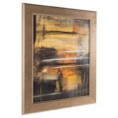 Pulliam Pintura al óleo abstracta enmarcada sobre lienzo