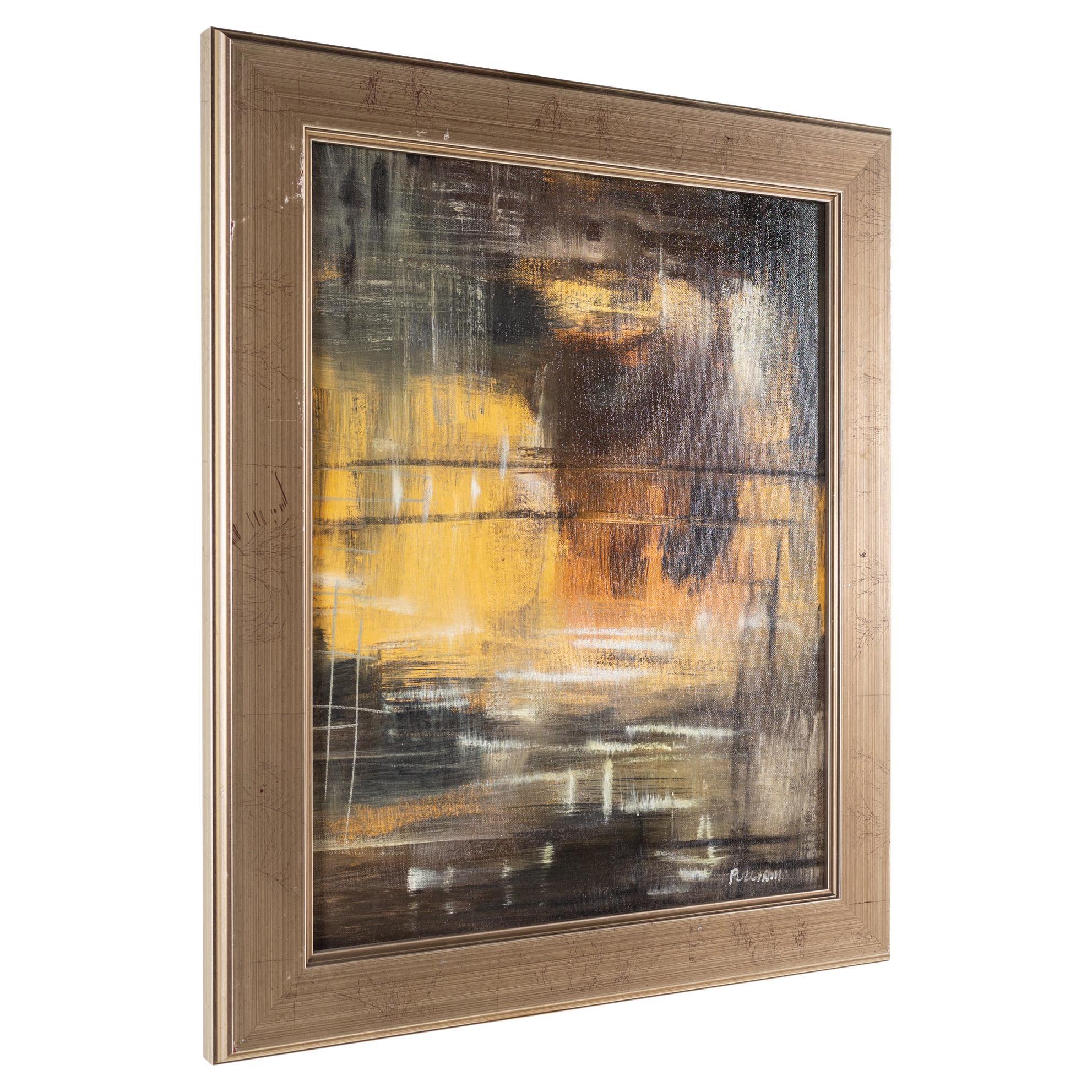 Pulliam Abstract Framed Oil Painting on Canvas