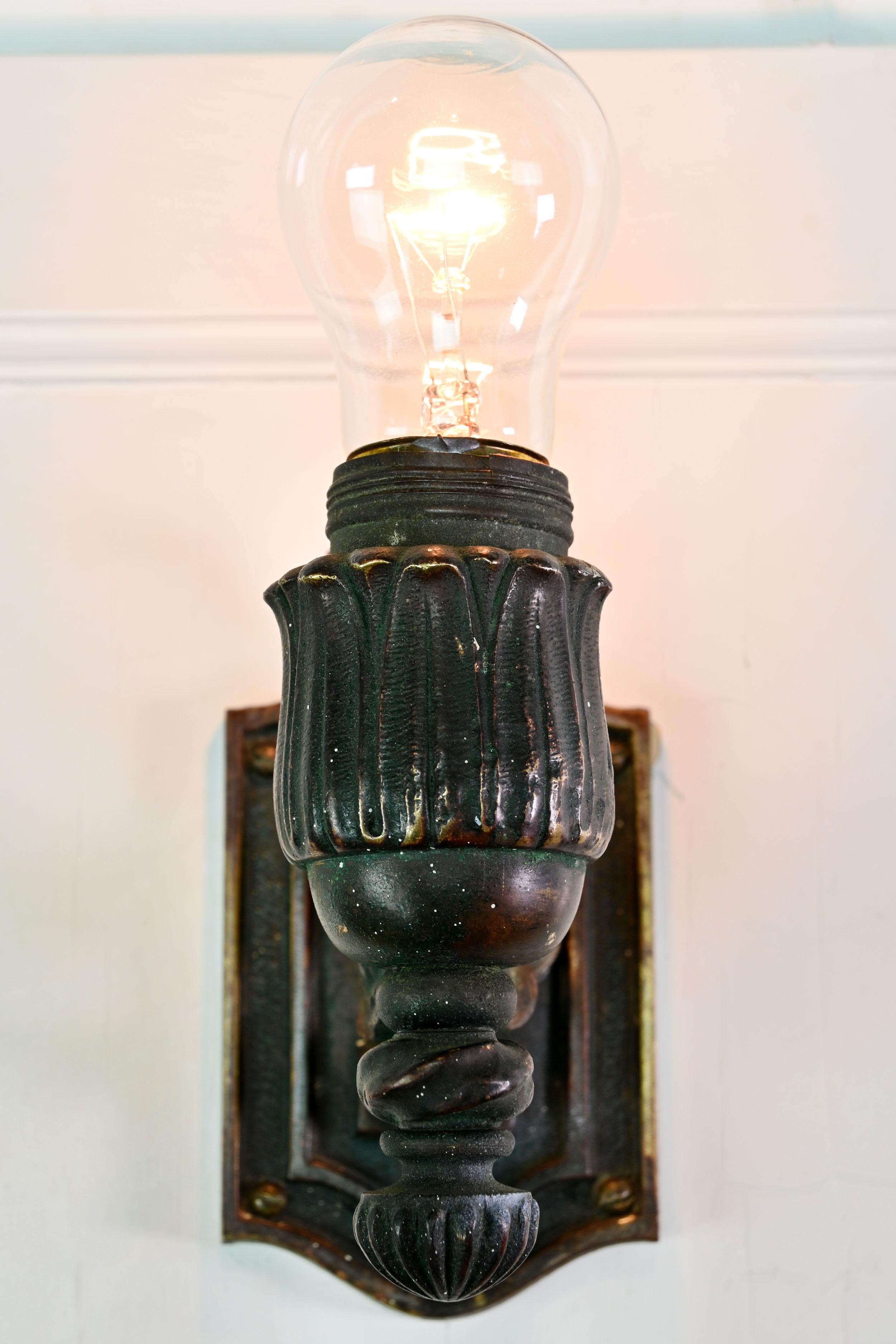 Pullman Train Car Sconce with Fish and Switch In Good Condition In Minneapolis, MN