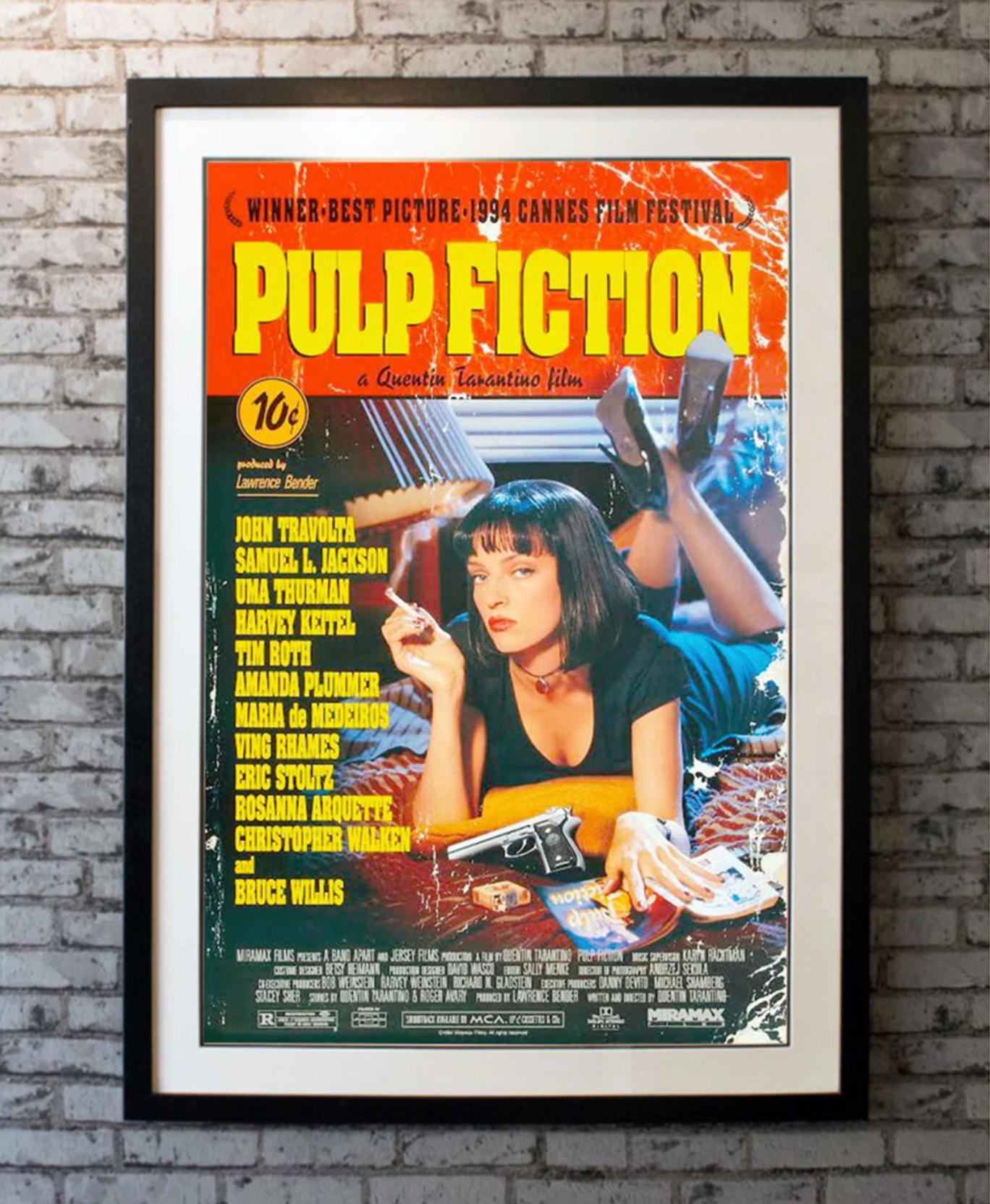 Extremely rare guaranteed original 1994 country of origin US one sheet movie poster for Quentin Tarantino’s most celebrated film to date ”Pulp Fiction”. Iconic design by Indika Entertainment Advertising makes this one of the most sought after movie