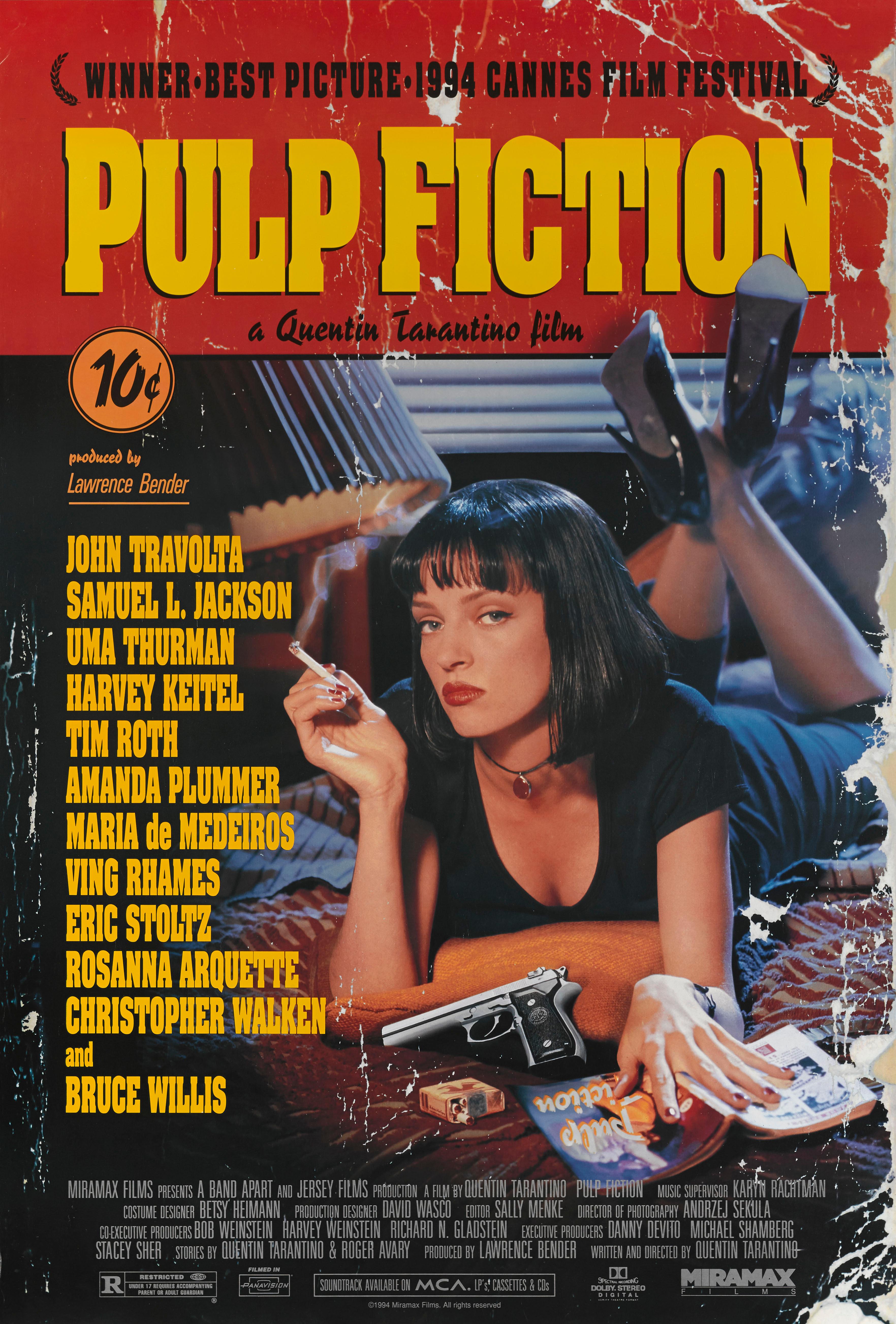Original US film poster for Quentin Tarantino Classic, 1994 cult thriller.
 