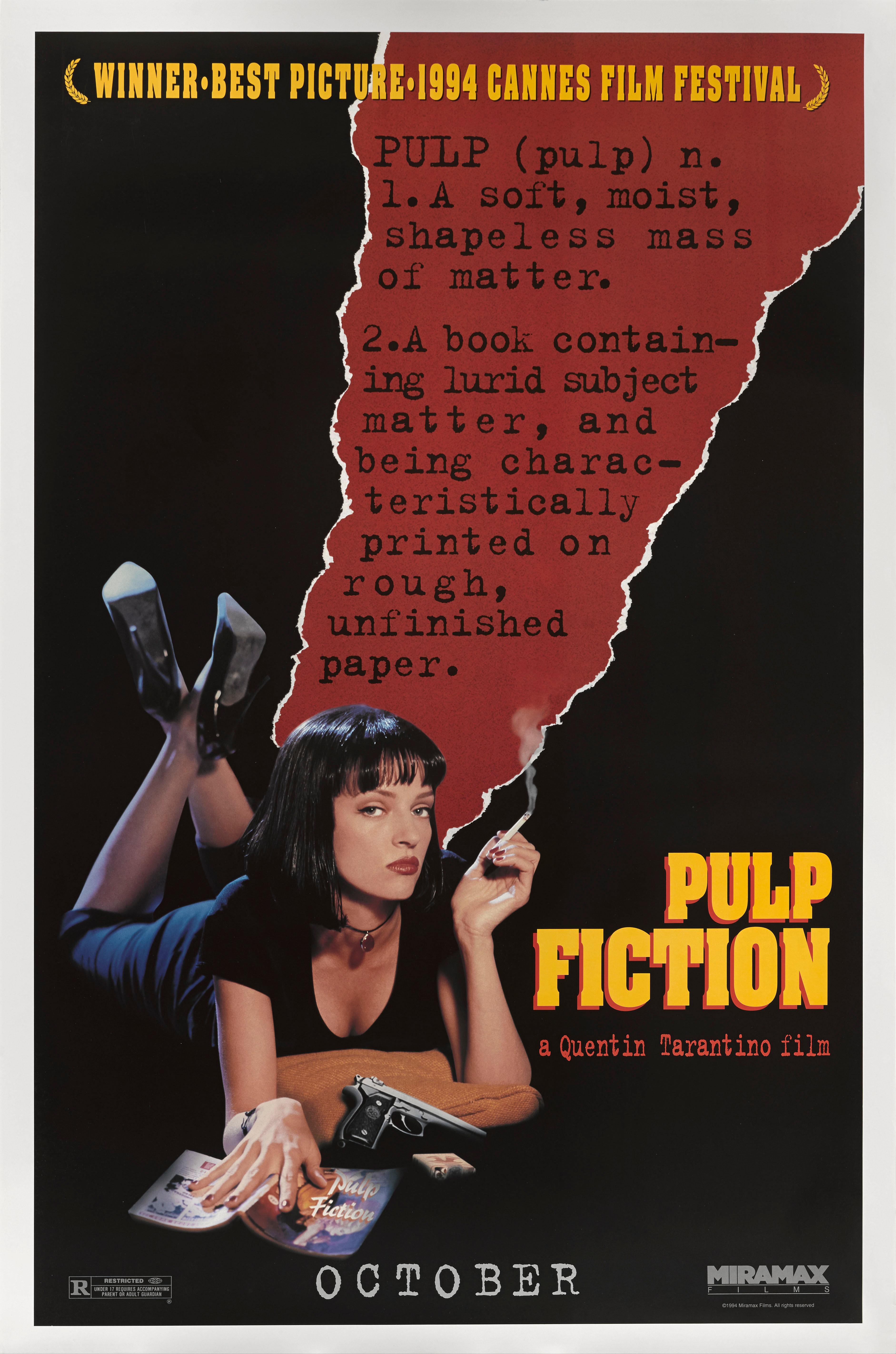 1990 PULP FICTION-ORIGINALE MOVIE FILM POSTER-A3 A4 A5 STAMPA LASER 