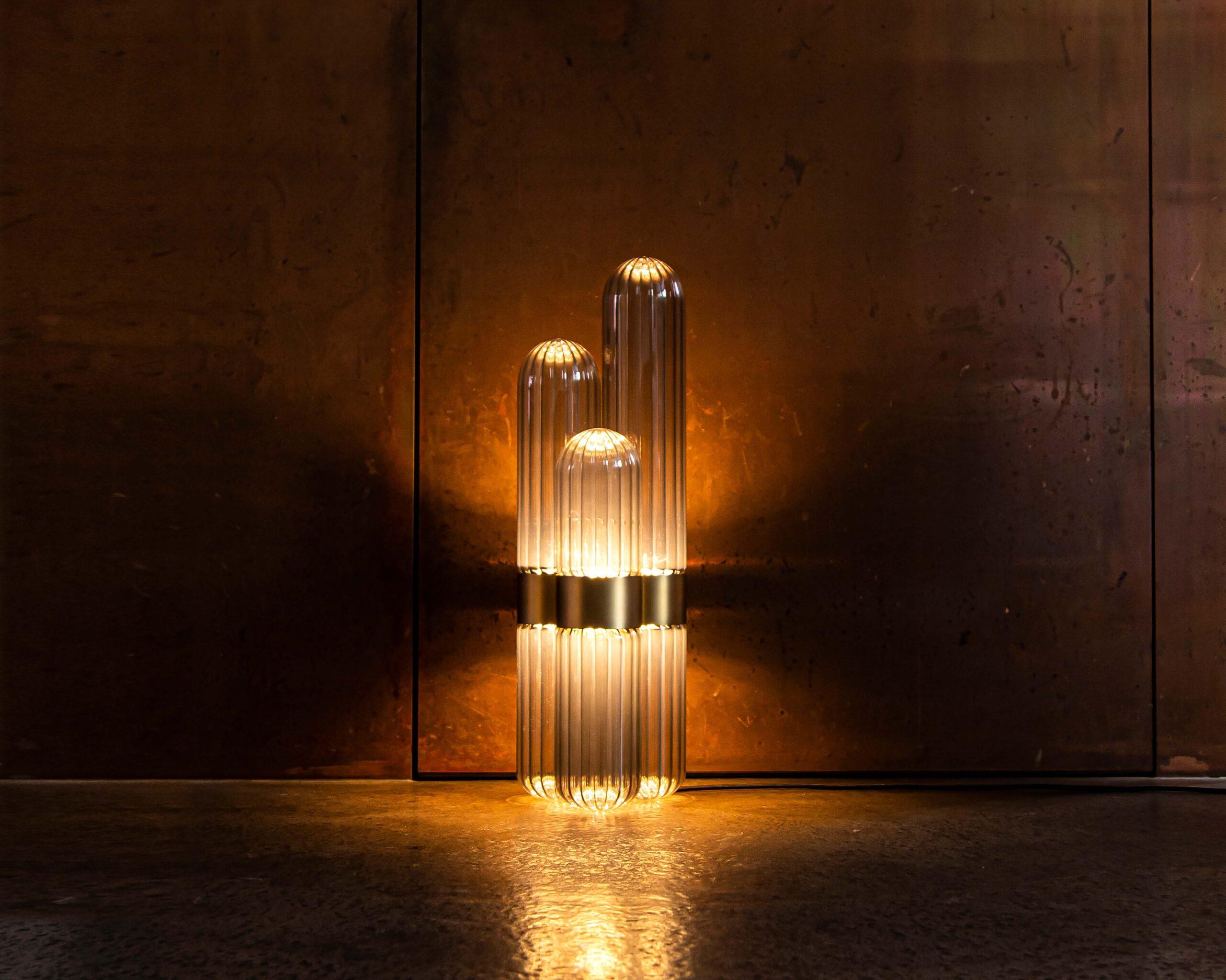 Glass Pulpo Cactus Table or Floor Light by Mickaël Koska For Sale