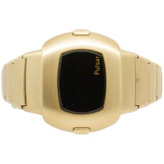 Pulsar, computer del tempo in oro giallo 14 carati, 41 mm