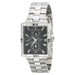 Used Pulsar Chronograph Rectangular Black Dial Stainless Steel Mens Watch PF8289