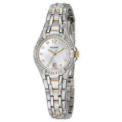 Pulsar Crystal Steel Mother of Pearl Dial Women's Quartz Watch PXT915
