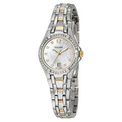 Used Pulsar Crystal Steel Mother of Pearl Dial Women's Quartz Watch PXT915