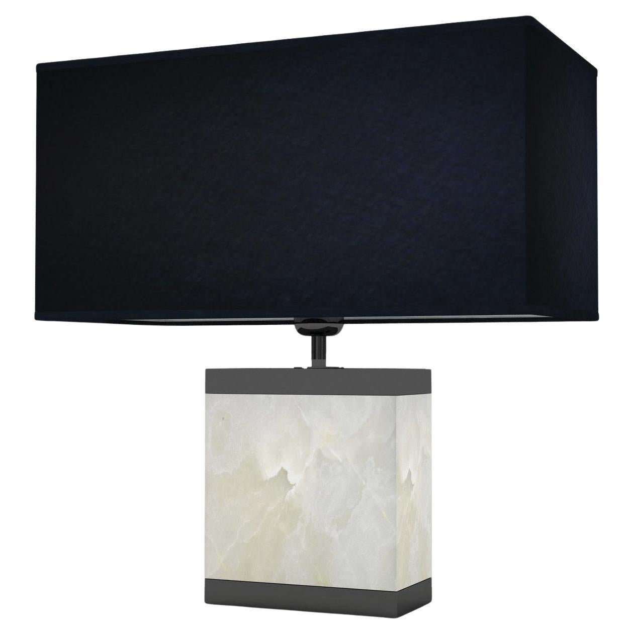 Pulsar Desk Lamp in White Marble For Sale