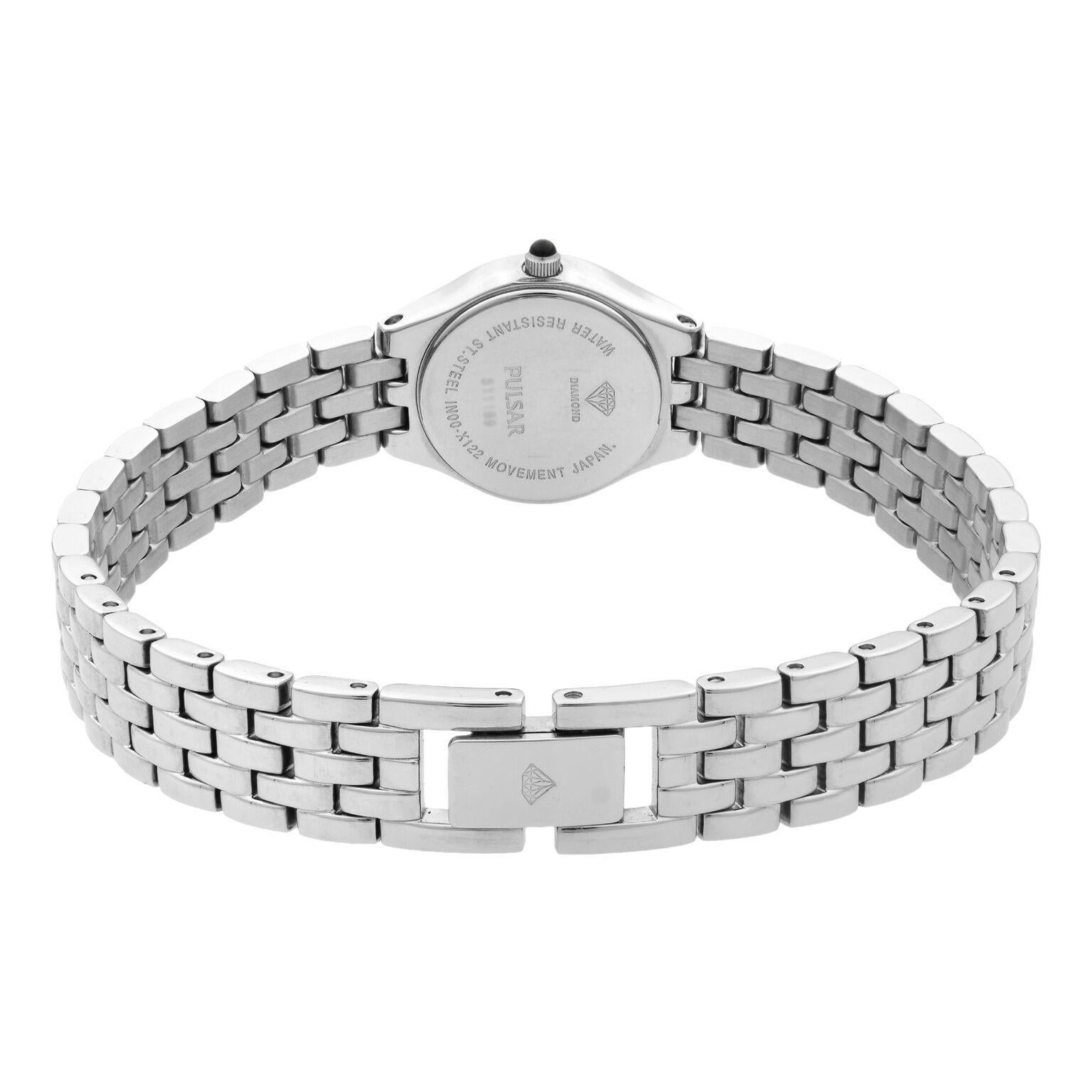 Pulsar Diamond Kollektion Stahl Rosa MOP Zifferblatt Quarz Damenuhr PEG-665 2