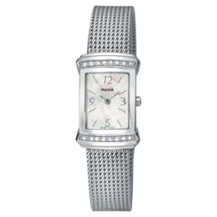 Montre Pulsar Dress MOP pour femme avec cadran arabe en acier et quartz PEG641