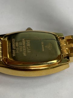 Pulsar Genuine Gold-Tone Steel Case White MOP Dial Quartz Ladies Watch PEG750