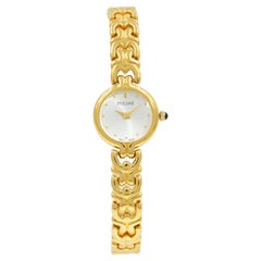 Used Pulsar Gold Tone Stainless Steel Silver Dial Quartz Ladies Watch PEGB02