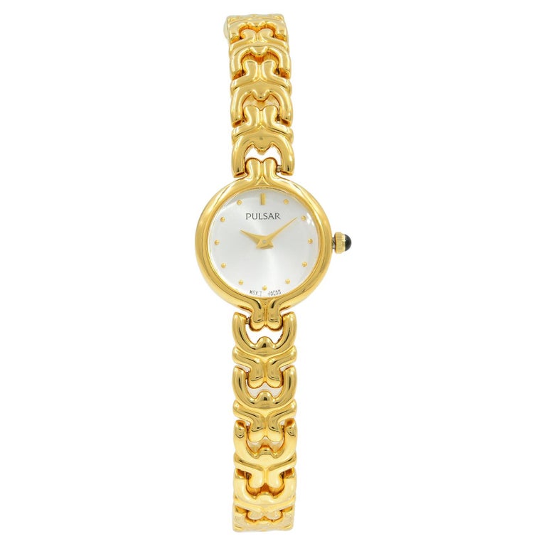 Pulsar Gold Tone Stainless Steel Silver Dial Quartz Ladies  display picture 1