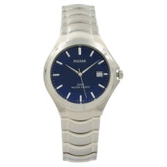 Used Pulsar Stainless Steel Blue Dial Mens Quartz Watch PG8071X