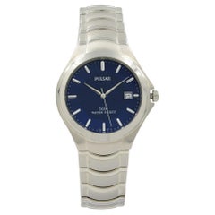 Retro Pulsar Stainless Steel Blue Dial Mens Quartz Watch PG8071X