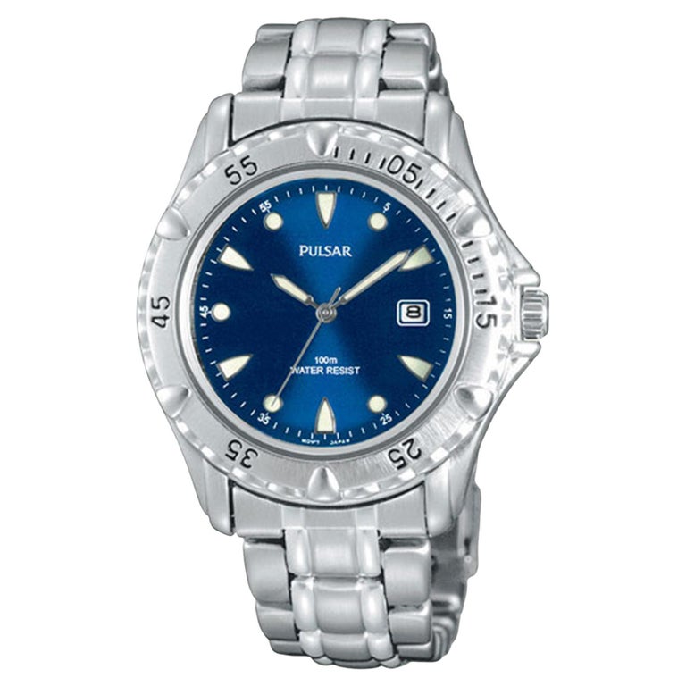 Pulsar Stainless Steel Blue Dial Quartz Mens Watch PXD533X For Sale at
