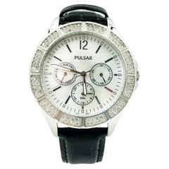 Montre Pulsar en acier avec quartz et nacre, pour femmes V33J-X065