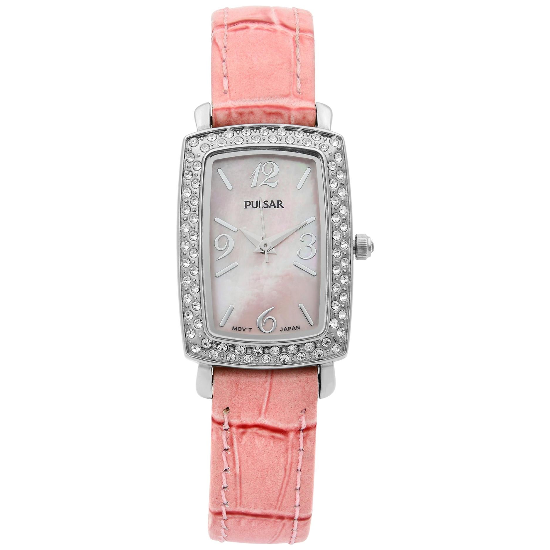 Gucci Horsebit Collection Mother of Pearl Black Dial Silver Steel Strap Watch For Women - YA139503