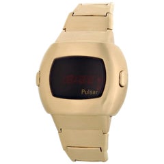 Pulsar Time Computer P3 Led-Uhr aus massivem Gold