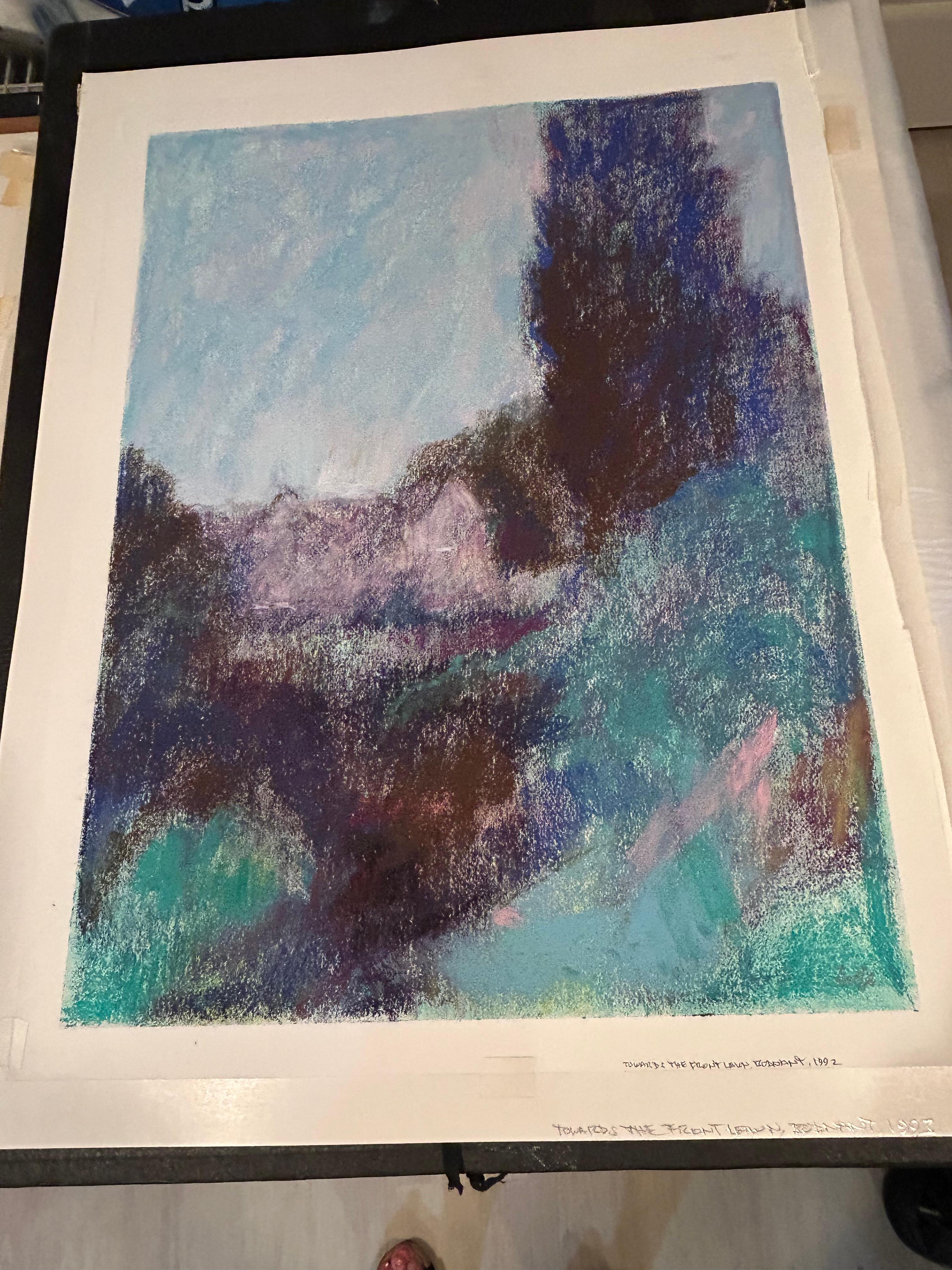 Late 20th Century Pulsating Pastel of Landscape in England by Thomas George For Sale