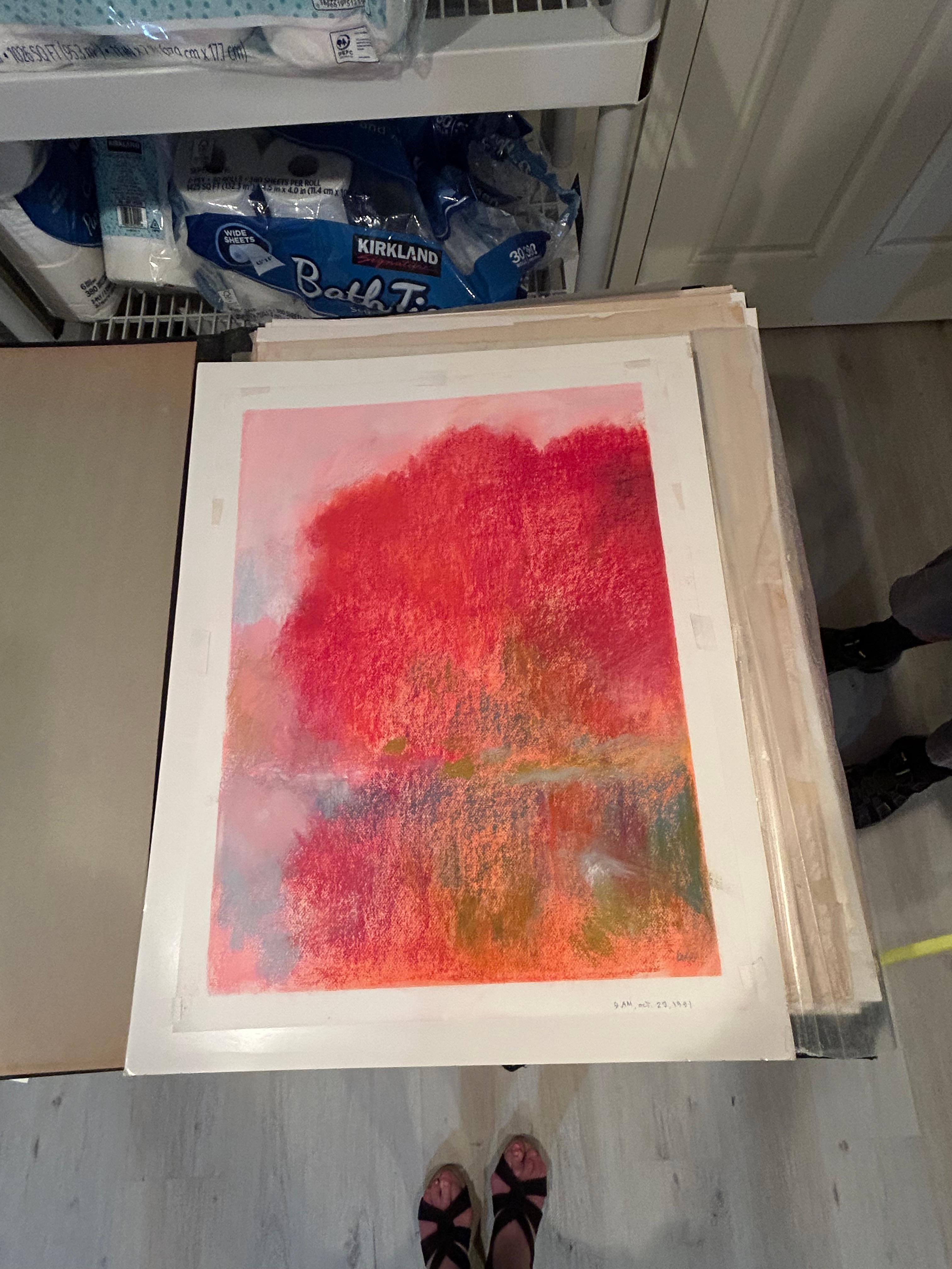 Paper Pulsating Pastel of Landscape in England by Thomas George For Sale