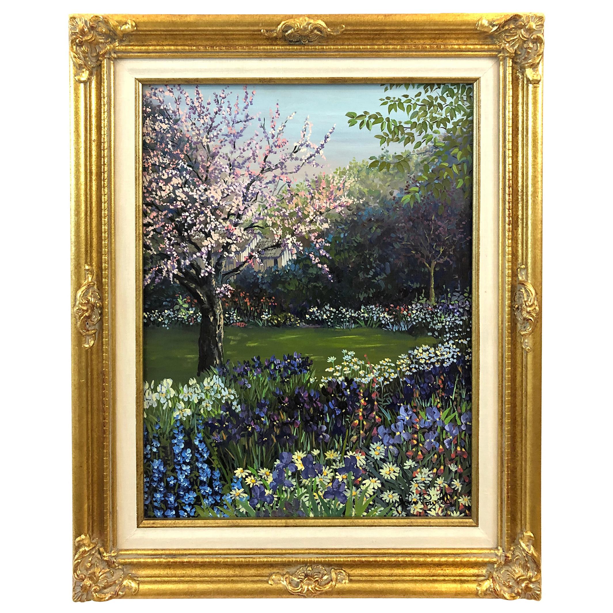 Pulsatingly Alive Garden Landscape Painting by John Powell