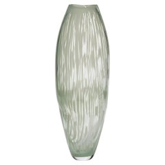 Pulse, a celadon Sculptural Hand Blown Glass Vase by Michèle Oberdieck