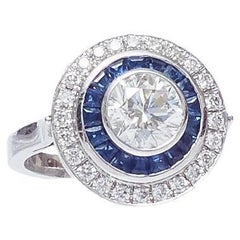 1.40 carat Diamond Sapphire Cocktail Ring