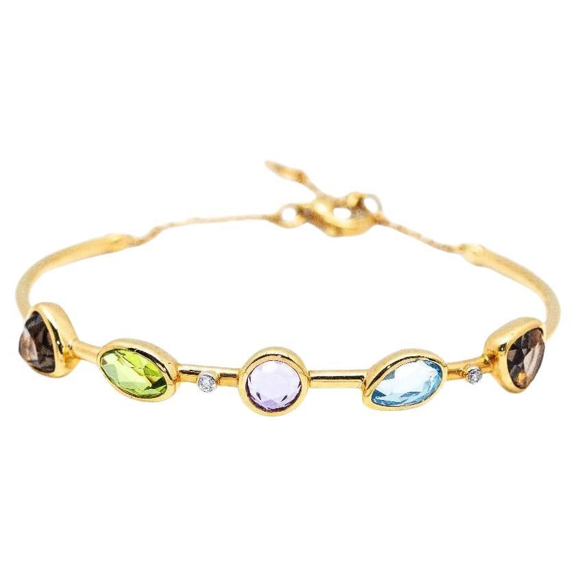 Pulsera de Diamantes y Piedras preciosas For Sale