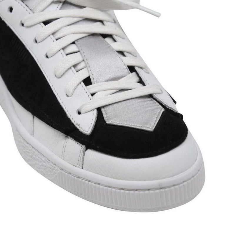 Puma X Karl Lagerfeld Suede and Leather Lace Up Sneakers Size 8  PM-S0917P-0143 For Sale at 1stDibs