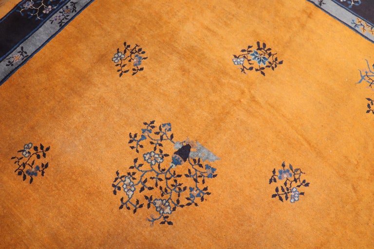 Pumpkin Color 20th Century Chinese Room Size Rug For Sale at 1stDibs