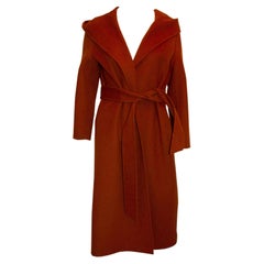Used Pumpkin Colour Wool Max Mara Coat with Hood
