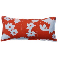 Pumpkin Cosmos on Wheat Cotton Linen Pillow