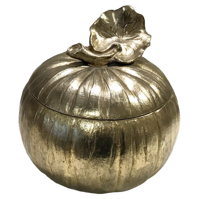 Pumpkin Ice Bucket Designed by Mauro Manetti, Silver Plated, circa 1970 For Sale