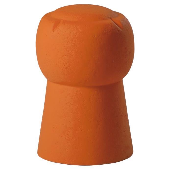 Pumpkin Orange Cin Hocker von SLIDE Studio im Angebot