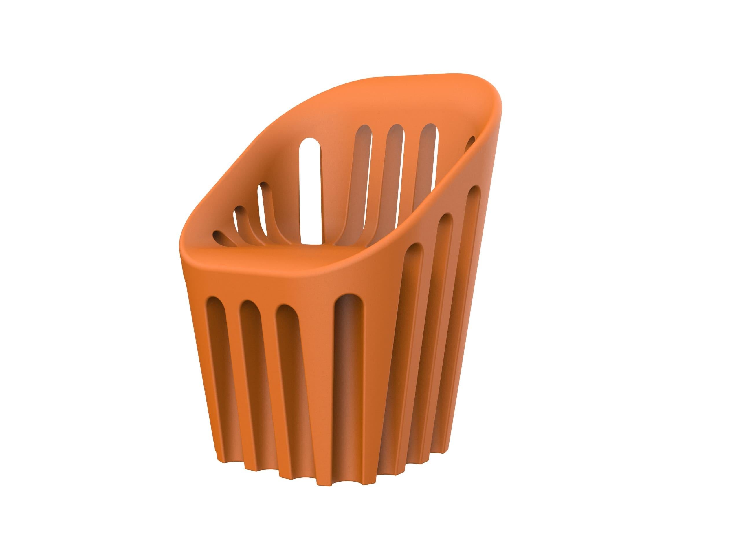 Pumpkin Orange Coliseum Chair by Alvaro Uribe For Sale 5