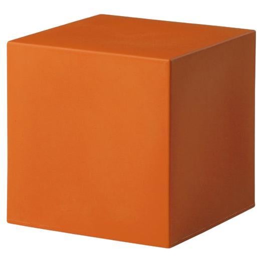 Pumpkin Orange Cubo Pouf Stool by SLIDE Studio For Sale