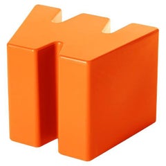 Pumpkin Orange Double U Stool by Kazuko Okamoto