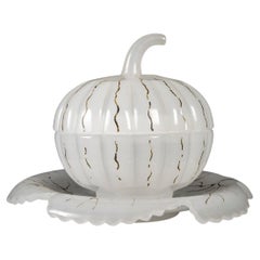Antique Pumpkin-Shaped Candy Box in Opaline, 19th Century, Napoleon III Period.