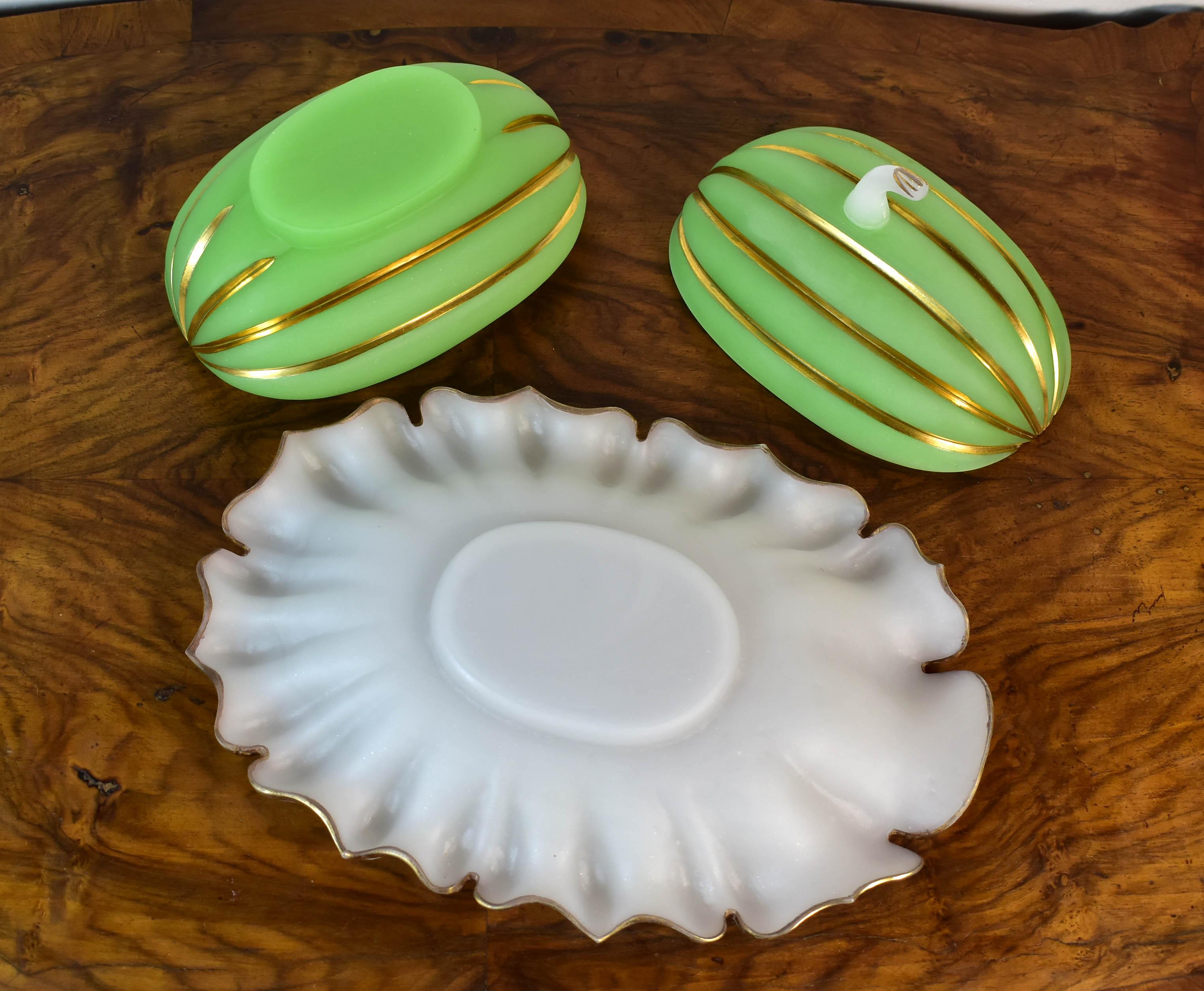 Pot en verre de Bohème en forme de citrouille 19ème siècle en vente 1