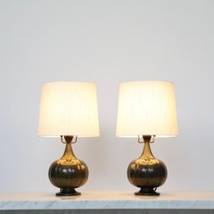 Lampade da tavolo a forma di zucca di Just Andersen, anni '20, Danimarca