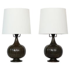 Lampade da tavolo a forma di zucca di Just Andersen, anni '20, Danimarca